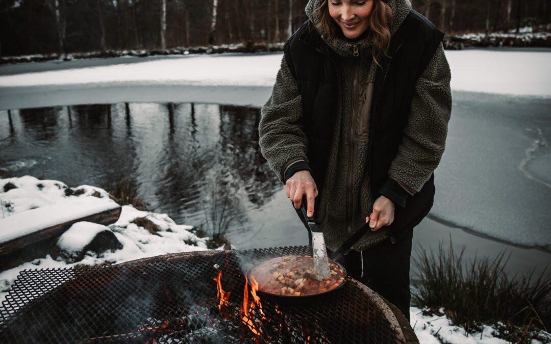 Snabb böngryta över öppen eld