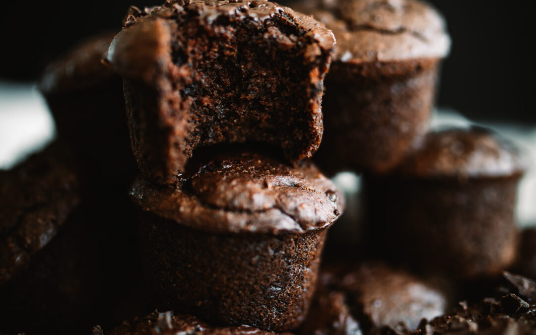 Växtbaserade chokladmuffins